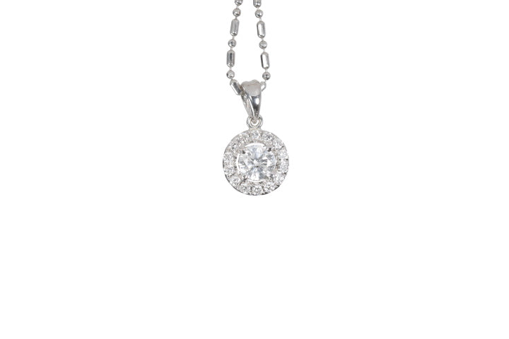 Modern Diamond Halo Pendant