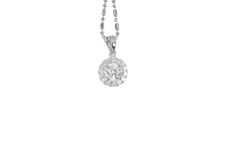 Modern Diamond Halo Pendant