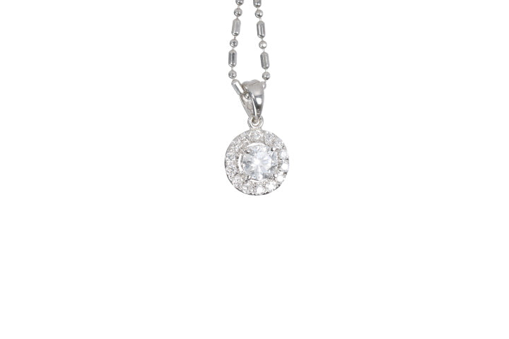 Modern Diamond Halo Pendant