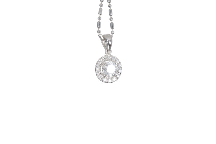 Modern Diamond Halo Pendant