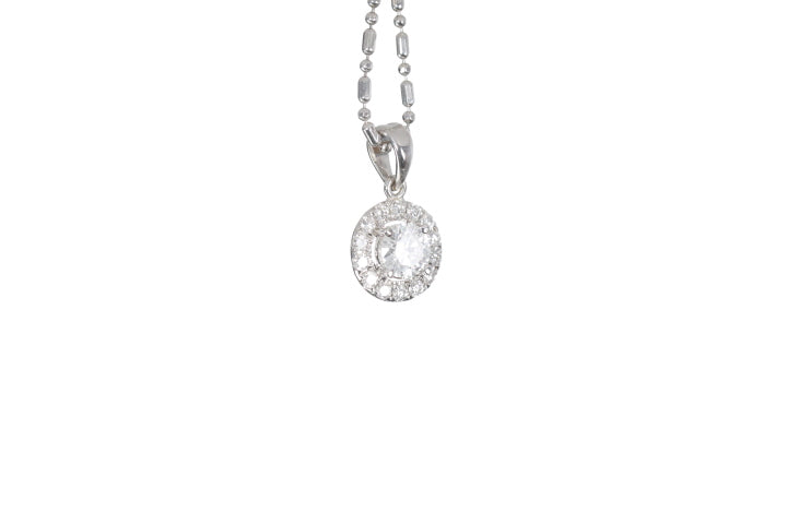 Modern Diamond Halo Pendant