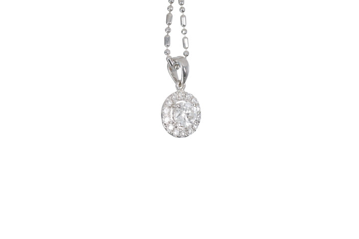 Modern Diamond Halo Pendant