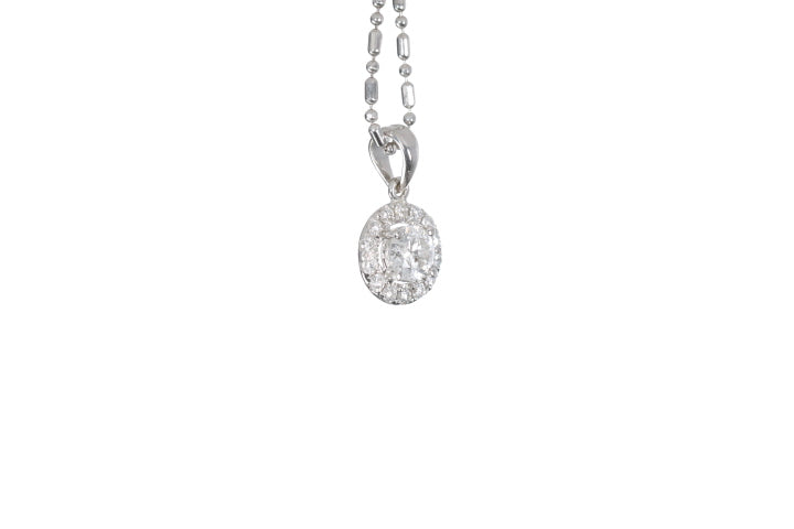 Modern Diamond Halo Pendant