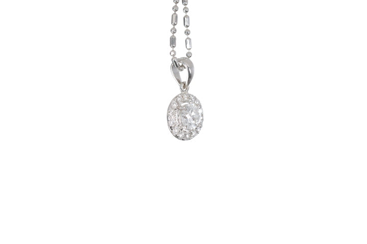 Modern Diamond Halo Pendant