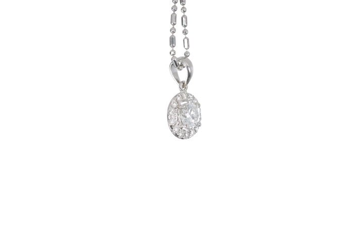 Modern Diamond Halo Pendant