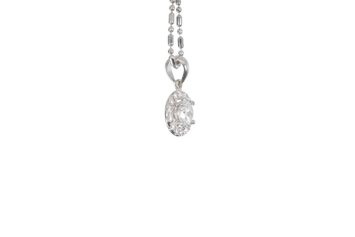 Modern Diamond Halo Pendant