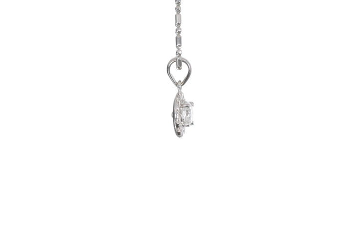 Modern Diamond Halo Pendant