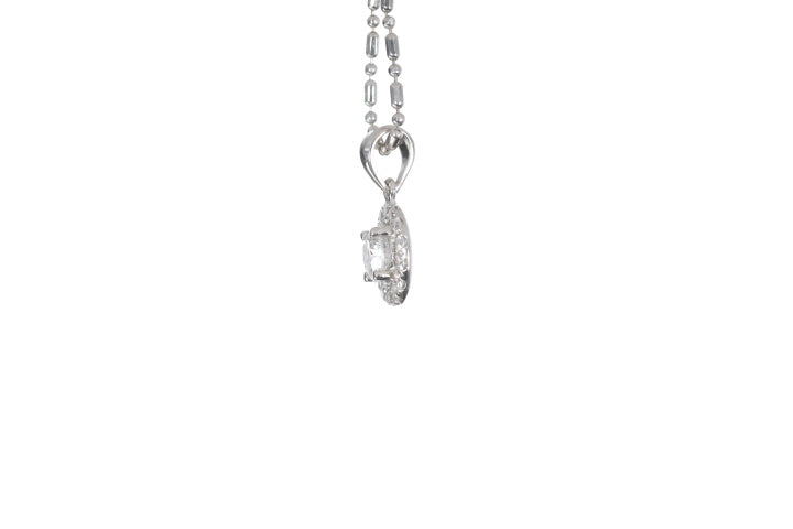 Modern Diamond Halo Pendant