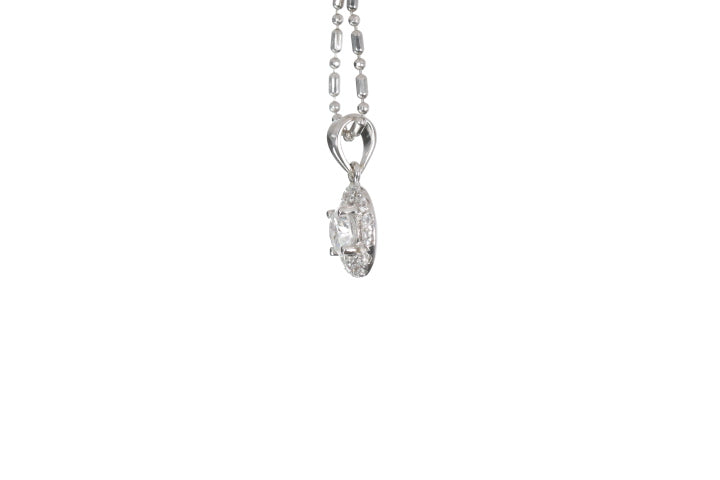 Modern Diamond Halo Pendant