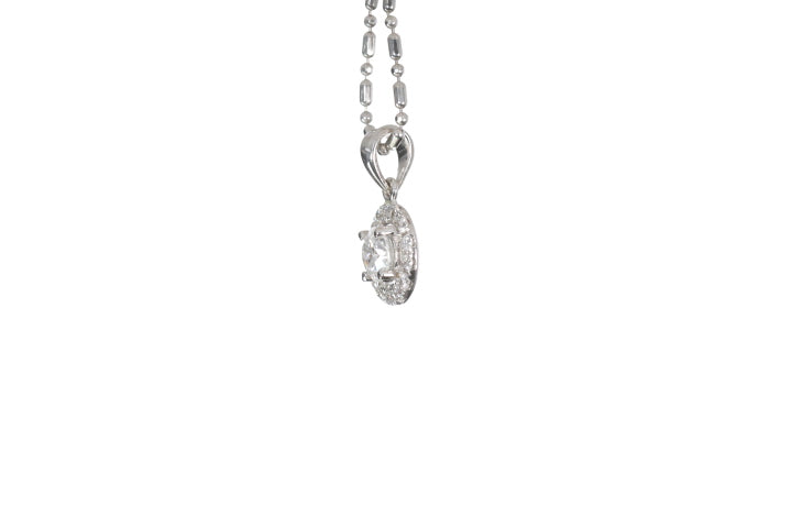 Modern Diamond Halo Pendant