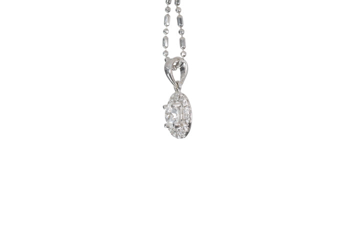 Modern Diamond Halo Pendant