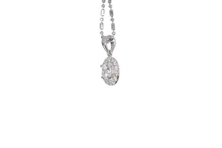 Modern Diamond Halo Pendant
