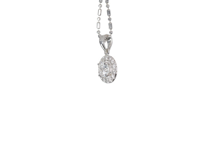 Modern Diamond Halo Pendant