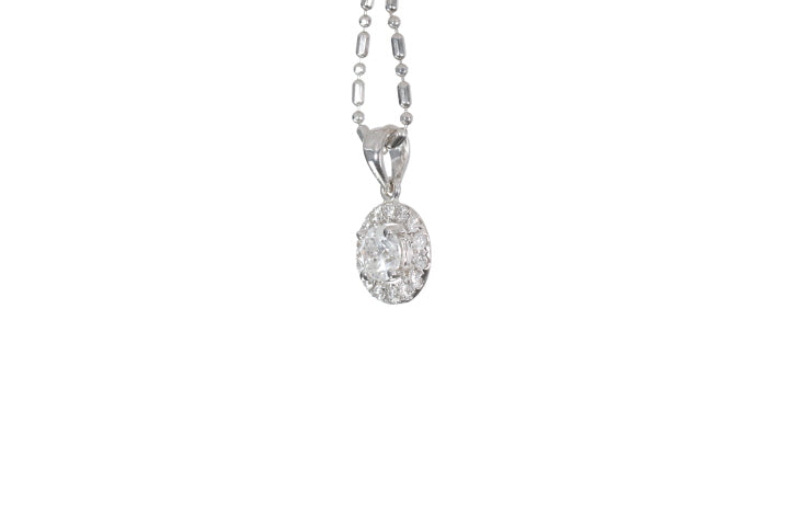 Modern Diamond Halo Pendant