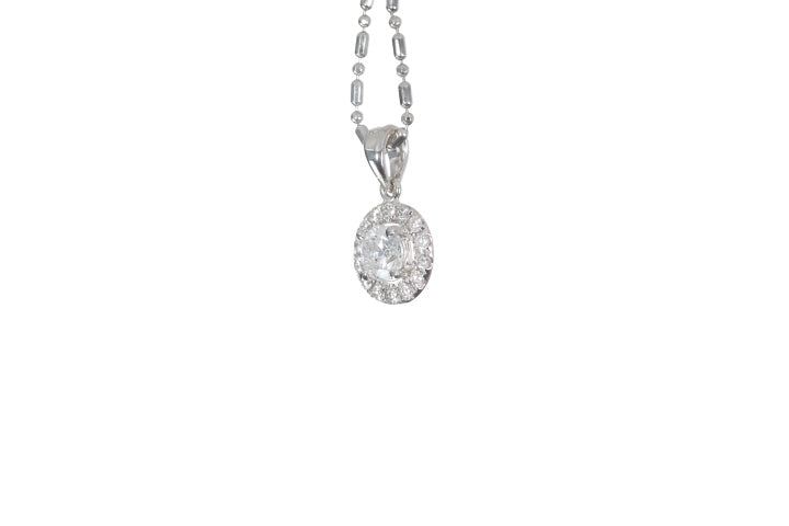 Modern Diamond Halo Pendant