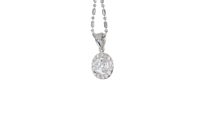 Modern Diamond Halo Pendant