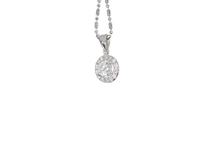 Modern Diamond Halo Pendant