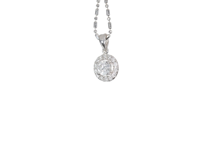Modern Diamond Halo Pendant