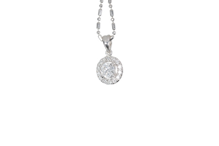 Modern Diamond Halo Pendant