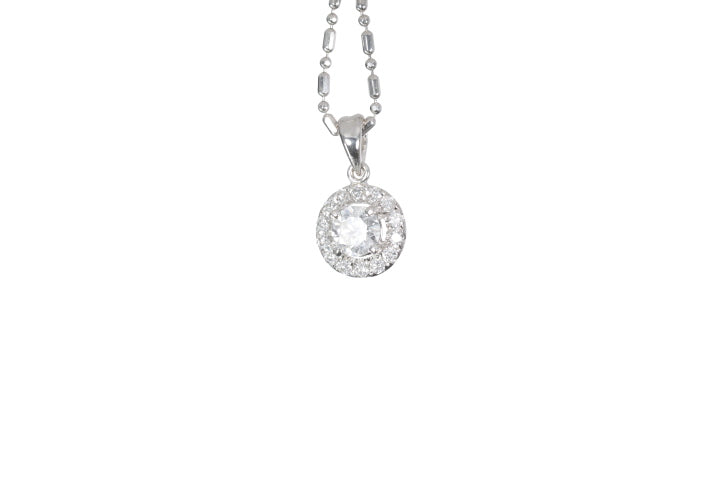 Modern Diamond Halo Pendant