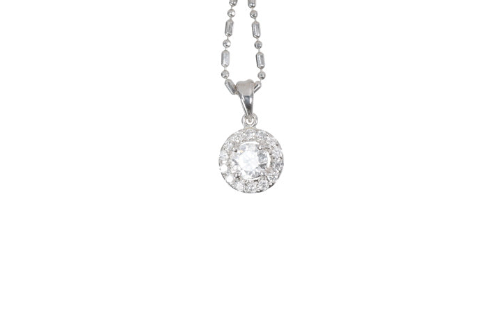 Modern Diamond Halo Pendant