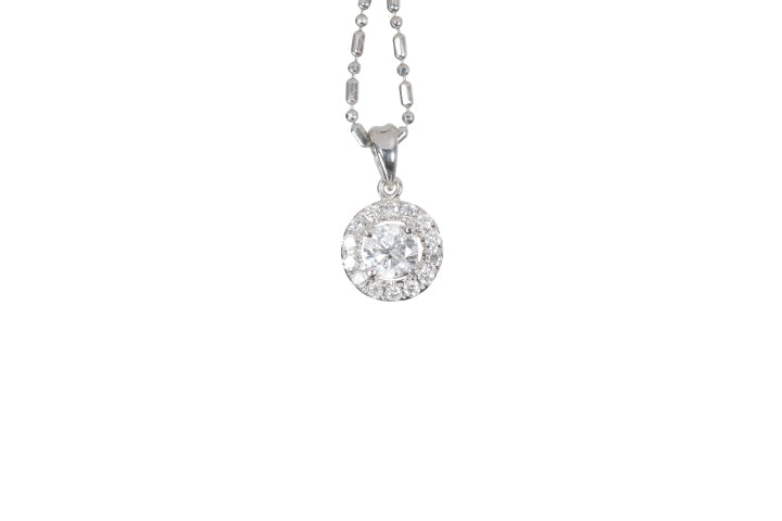 Modern Diamond Halo Pendant