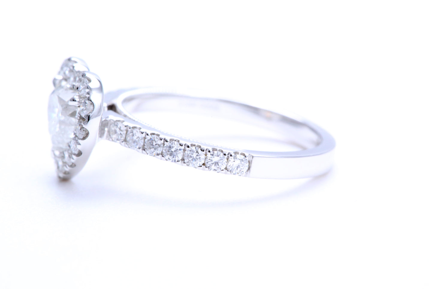 One Carat Heart Shaped Engagement Ring