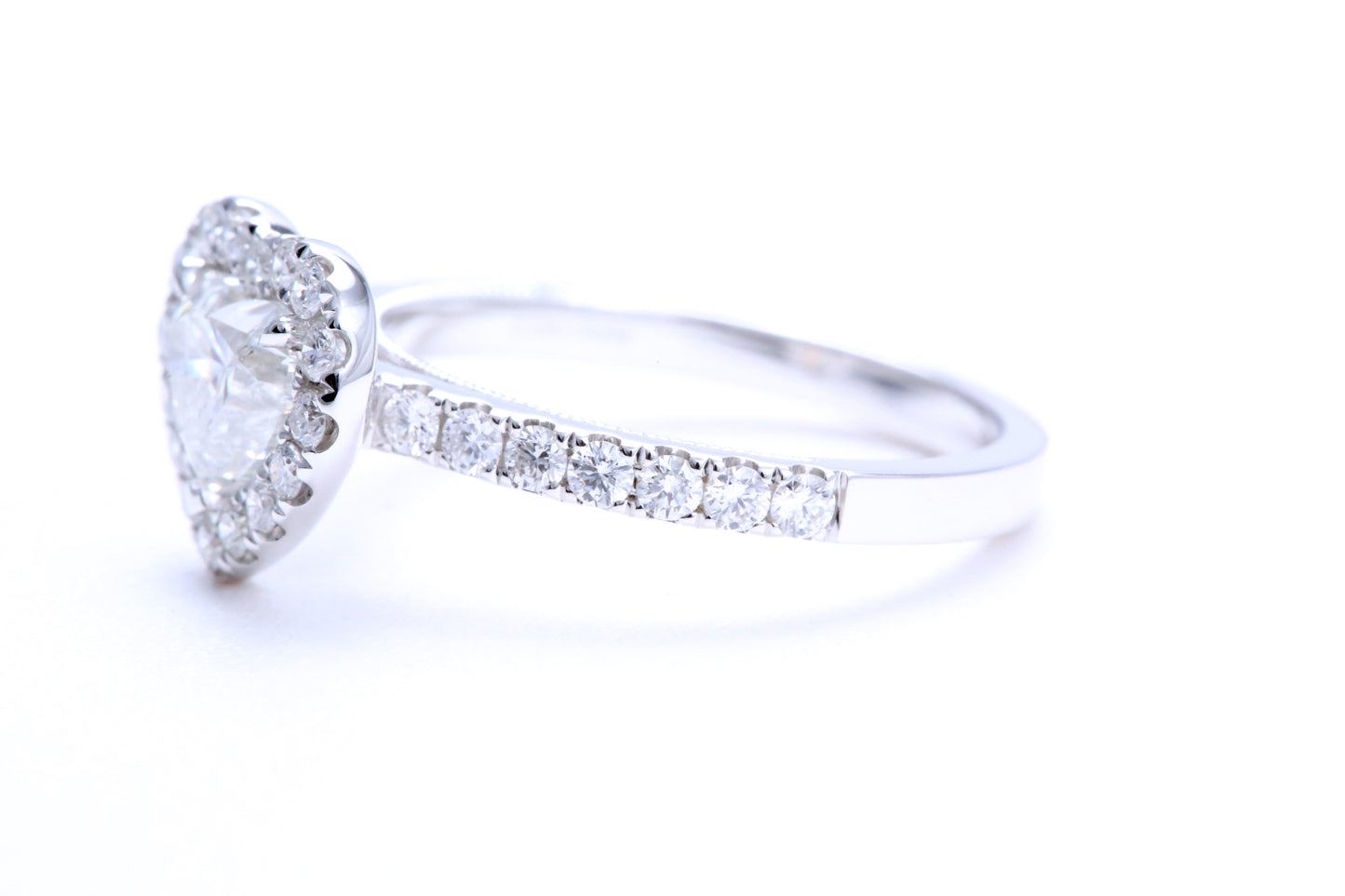 One Carat Heart Shaped Engagement Ring