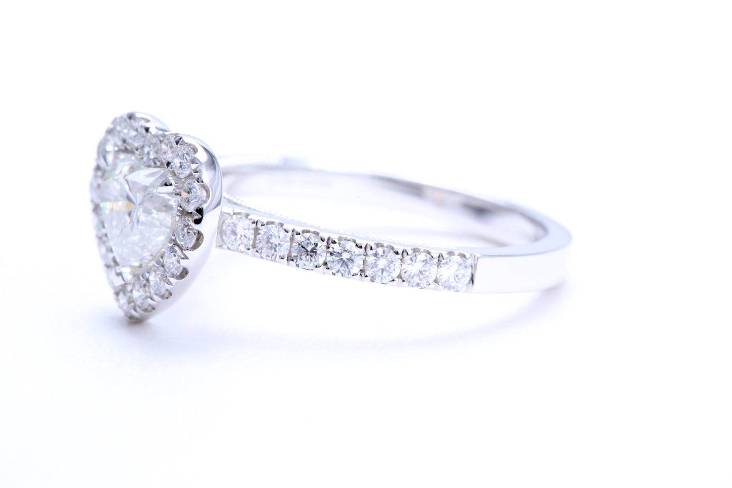 One Carat Heart Shaped Engagement Ring