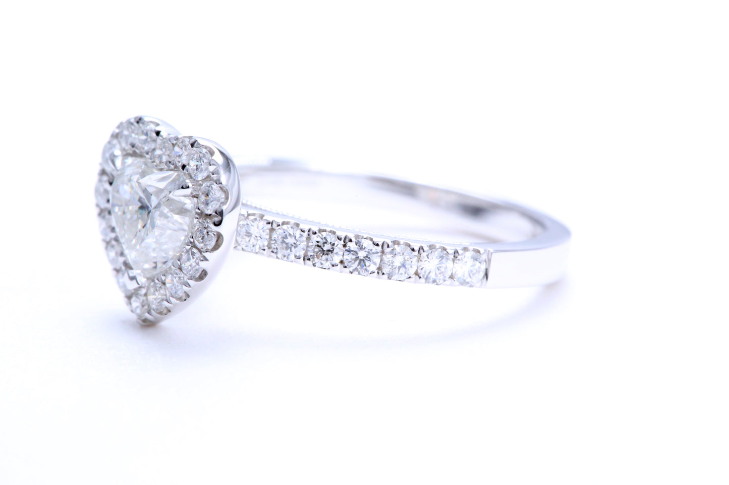One Carat Heart Shaped Engagement Ring