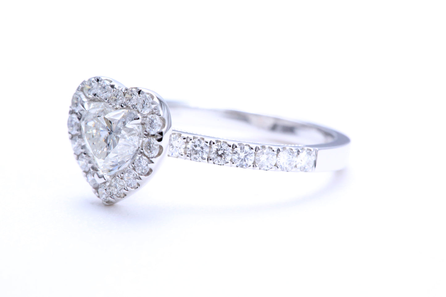 One Carat Heart Shaped Engagement Ring