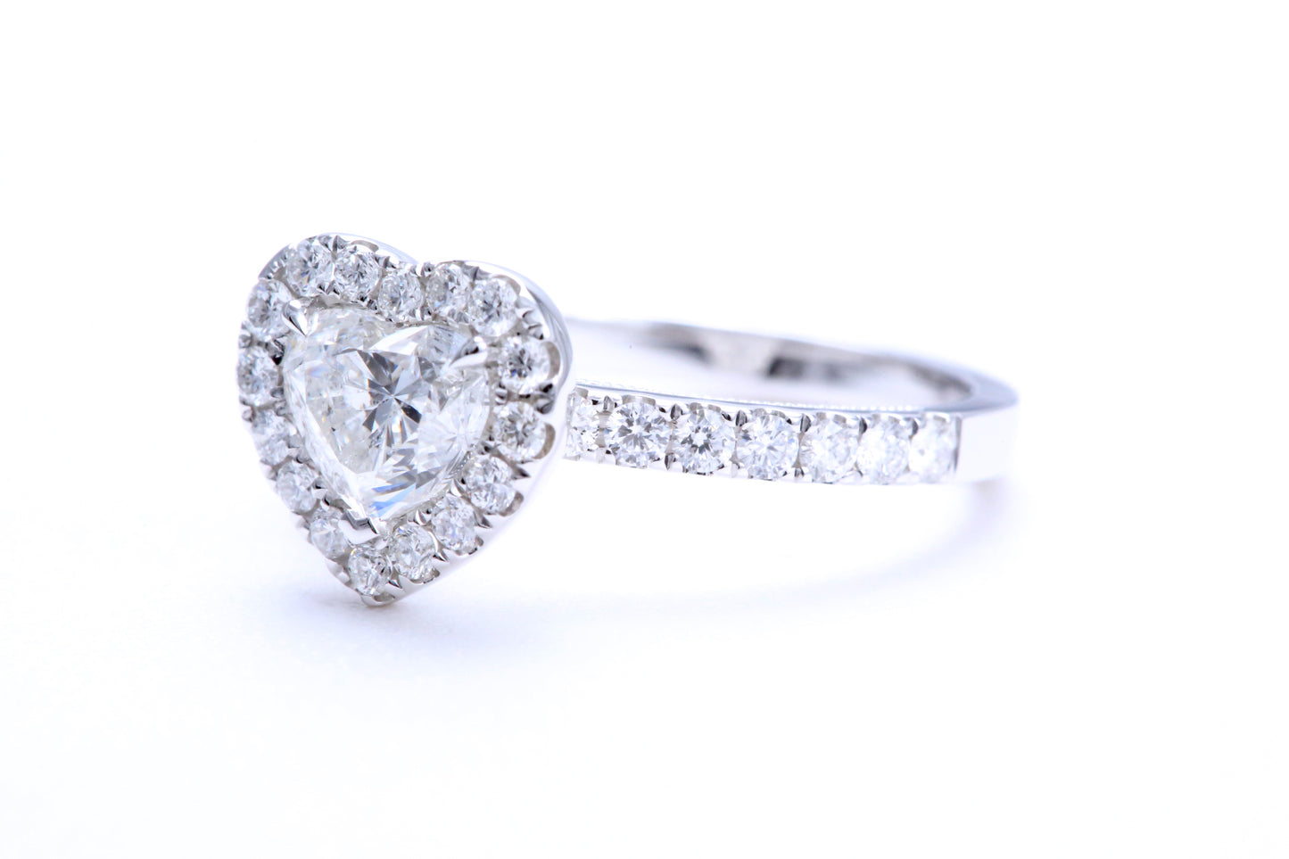 One Carat Heart Shaped Engagement Ring