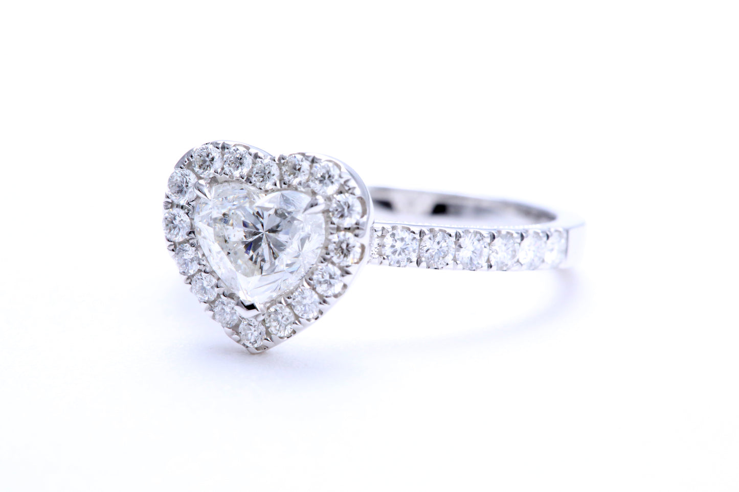 One Carat Heart Shaped Engagement Ring