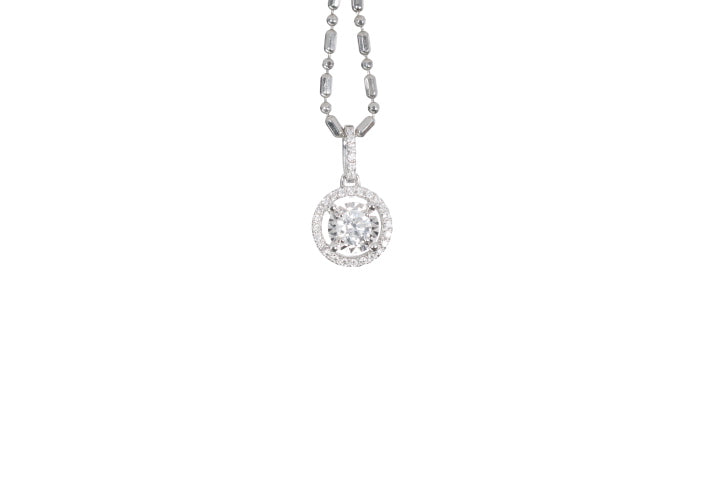Modern Diamond Halo Pendant