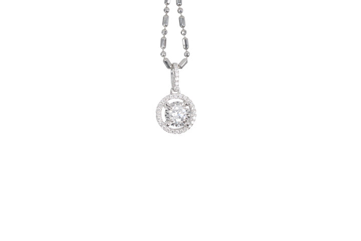 Modern Diamond Halo Pendant