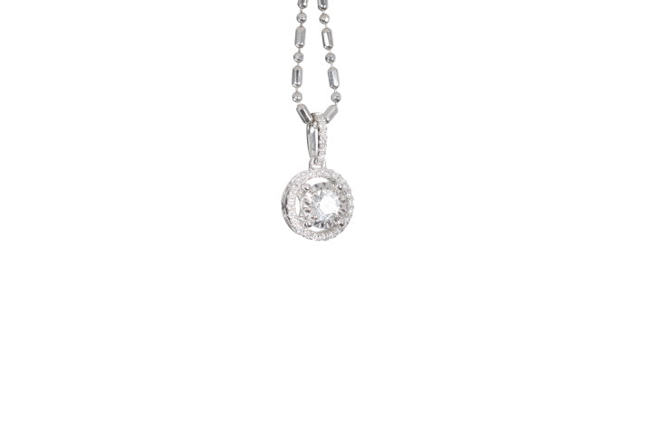 Modern Diamond Halo Pendant