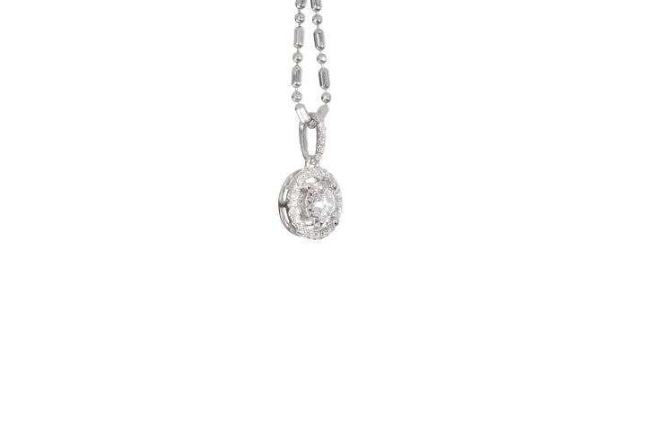 Modern Diamond Halo Pendant