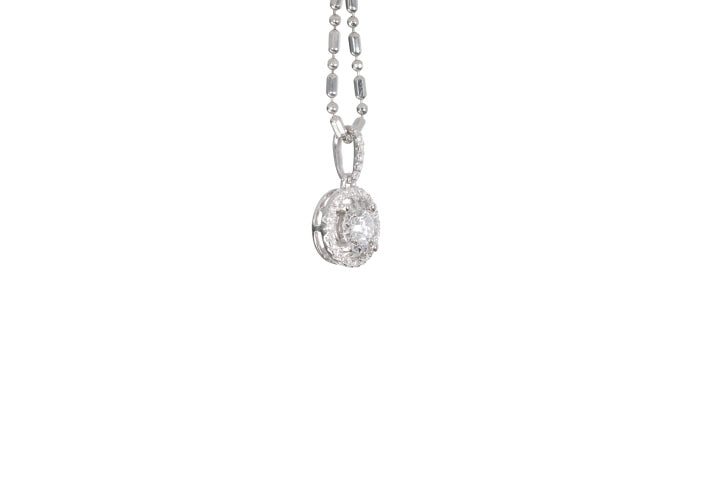 Modern Diamond Halo Pendant
