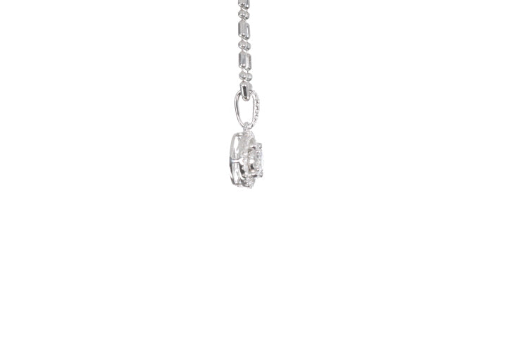 Modern Diamond Halo Pendant