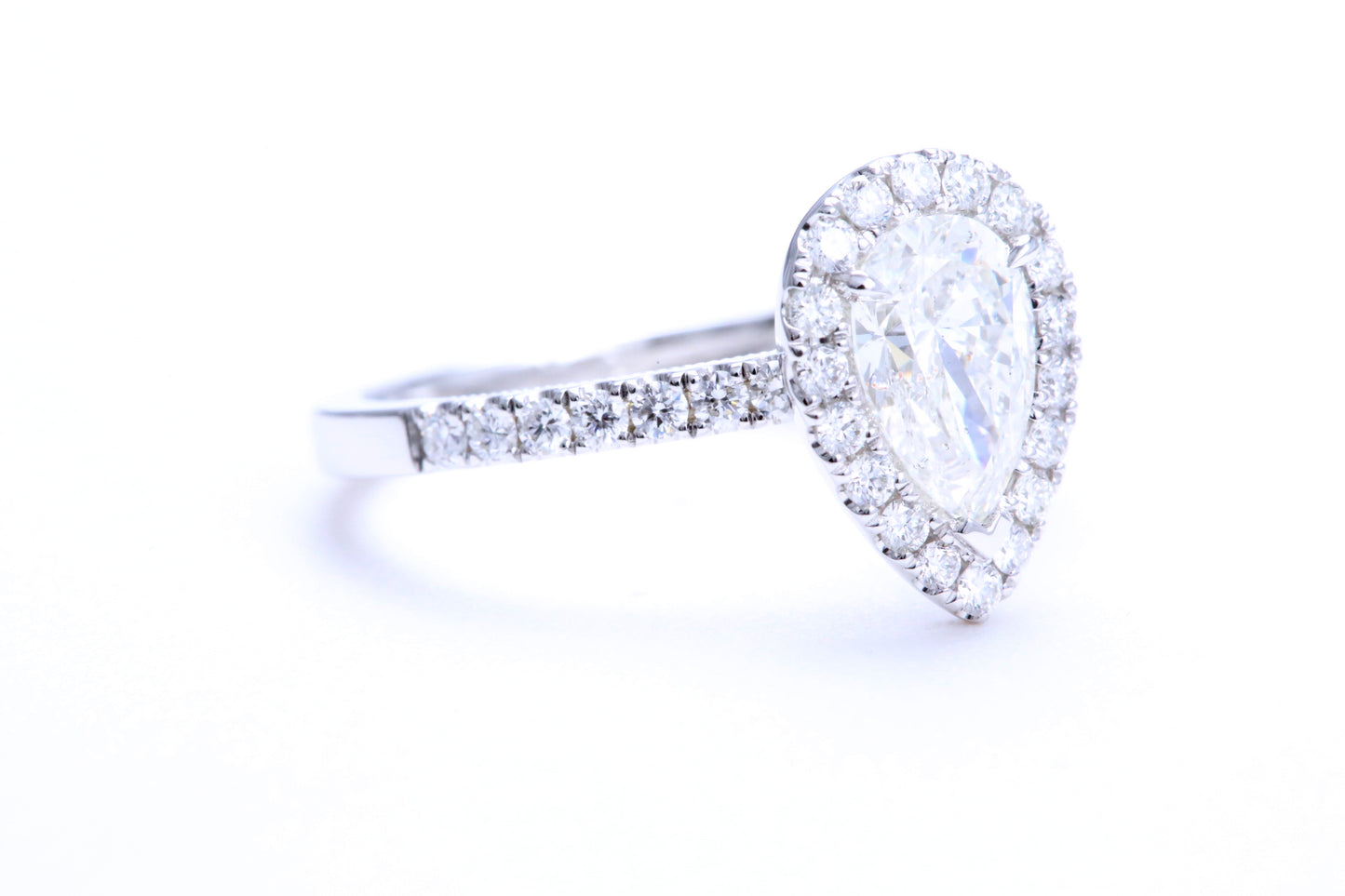 One Carat Pear Shaped Engagement Ring