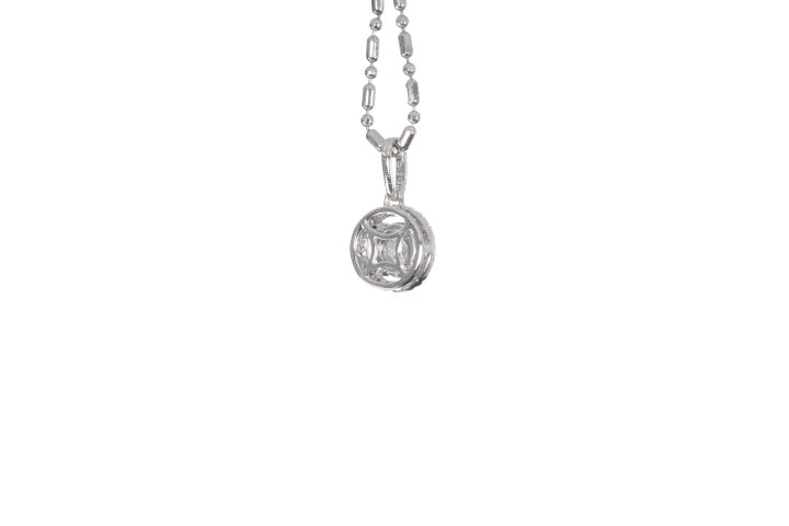 Modern Diamond Halo Pendant