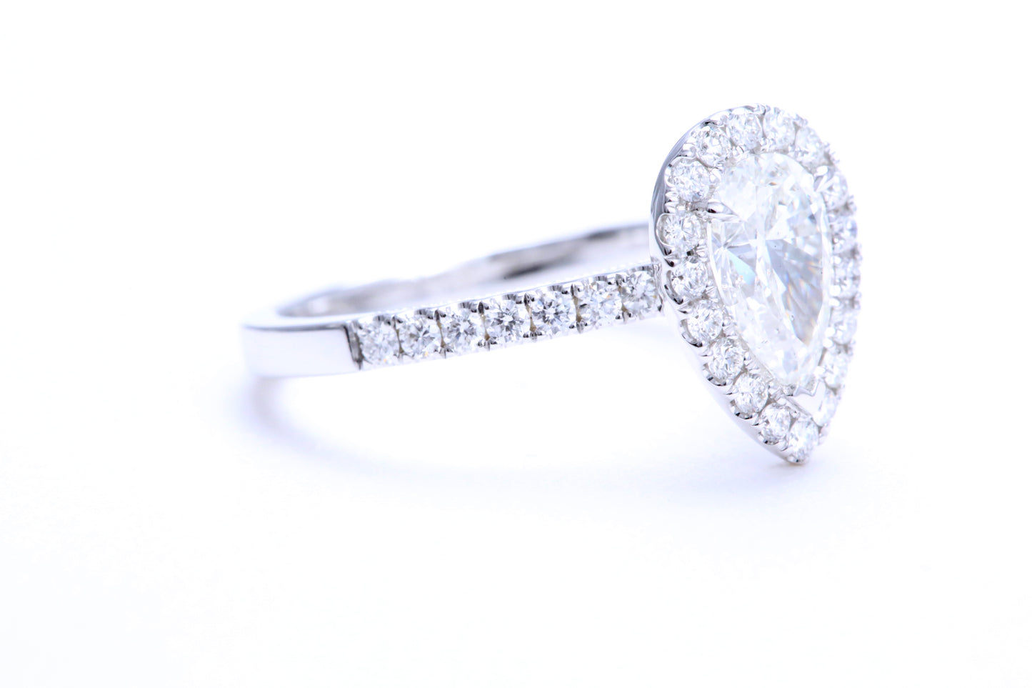 One Carat Pear Shaped Engagement Ring