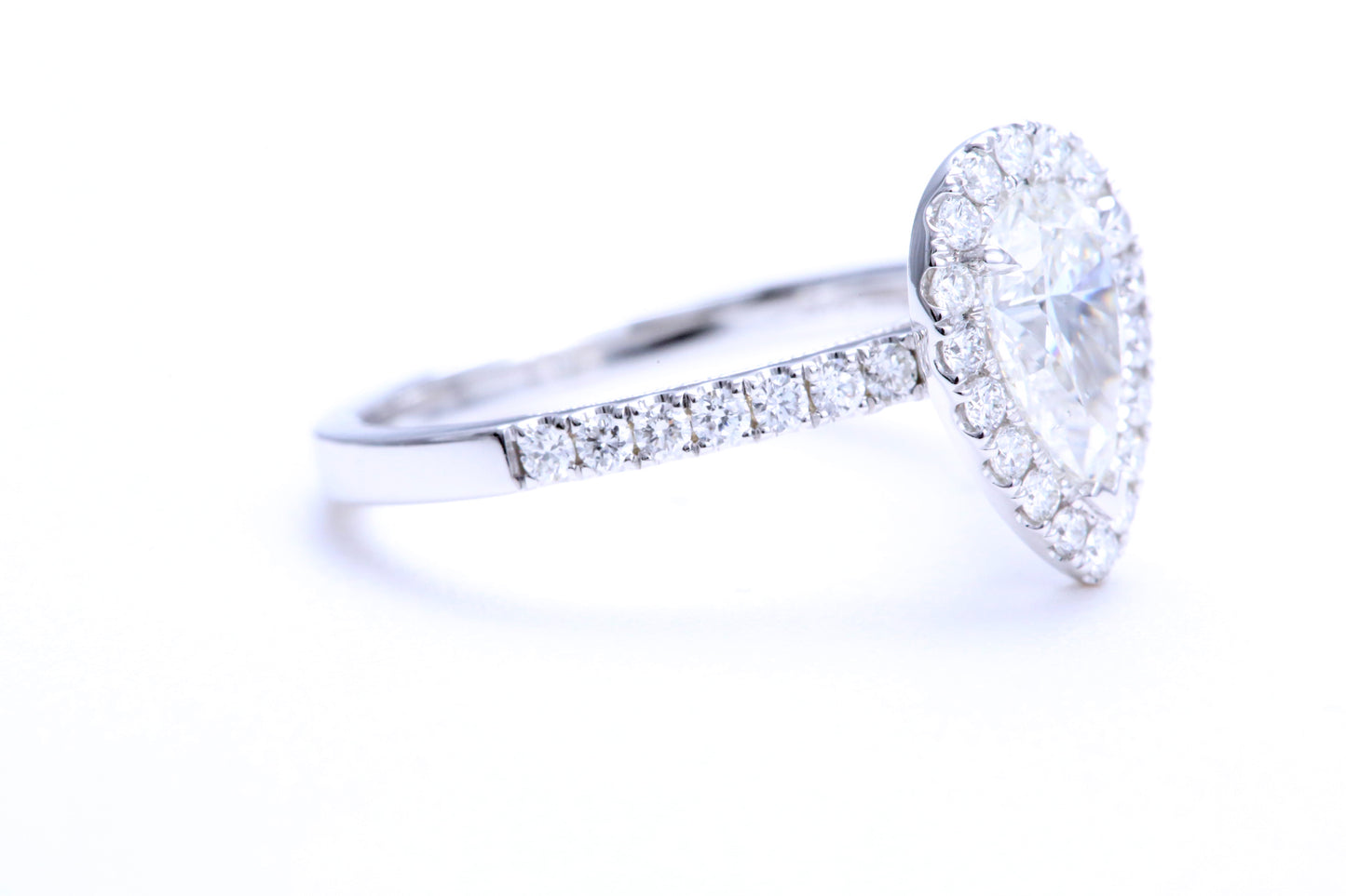 One Carat Pear Shaped Engagement Ring