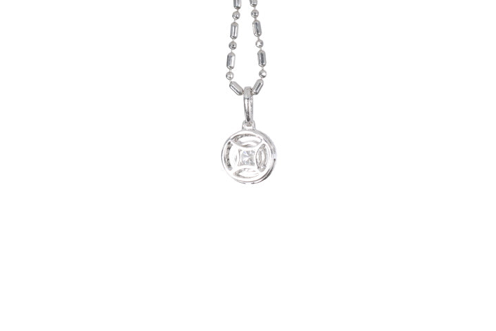 Modern Diamond Halo Pendant