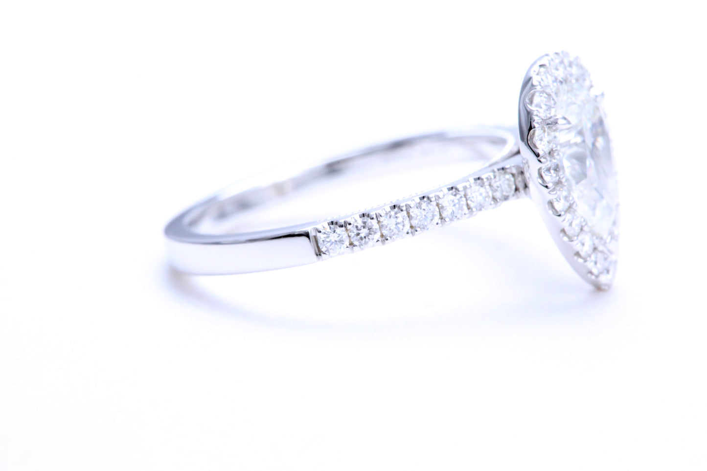 One Carat Pear Shaped Engagement Ring