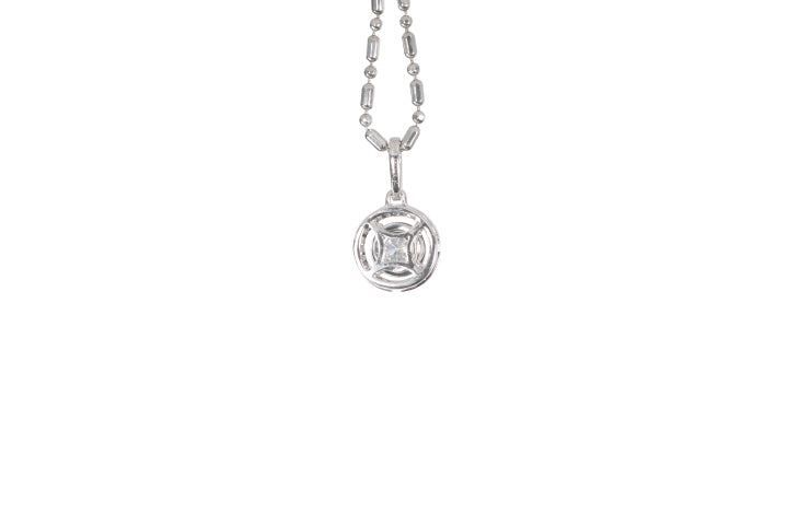 Modern Diamond Halo Pendant
