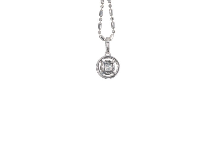 Modern Diamond Halo Pendant