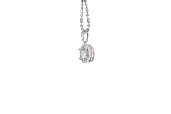 Modern Diamond Halo Pendant