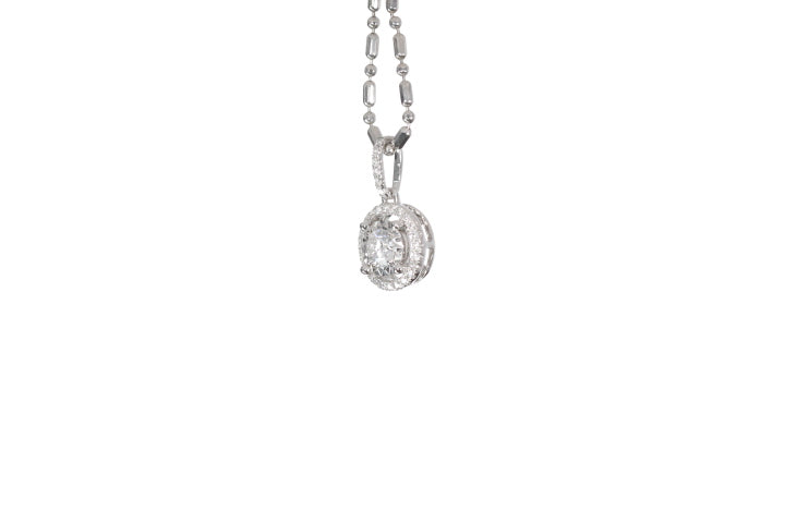 Modern Diamond Halo Pendant