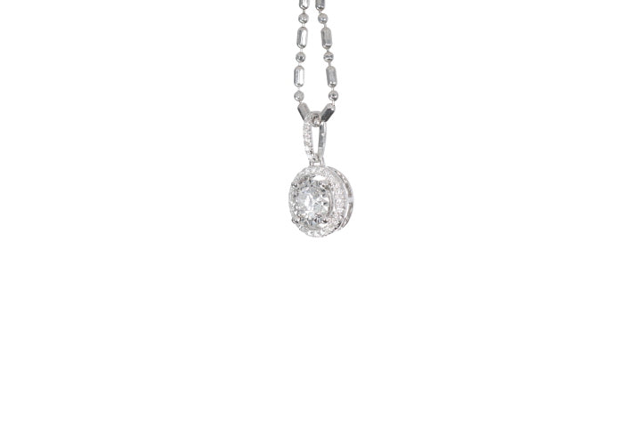 Modern Diamond Halo Pendant